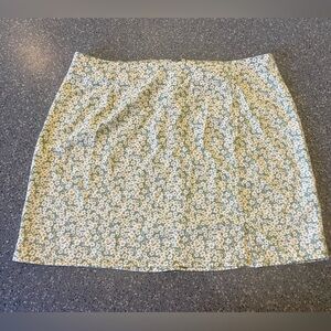 Aeropostale Sage Green and Yellow Daisy Mini Skirt